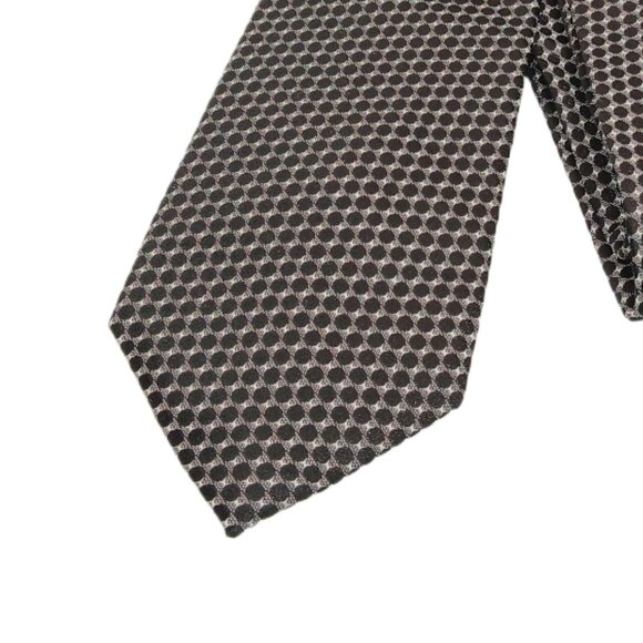 Awearness Kenneth Cole Silk Tie Men’s XL 65.5” Black Gray Geometric Classic New - Picture 1 of 3